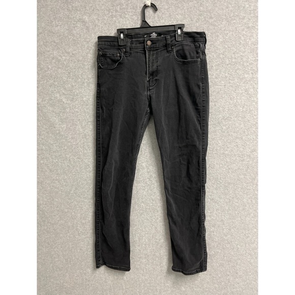 Hollister Other - Hollister Jeans Mens 32x32 Black Denim Dark Wash All Day Comfort Slim Straight